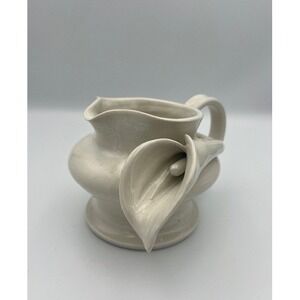 Gary Eagan Spring Street Pottery Calla Lily Porcelain Vase Beige‎ 2009 Rare!